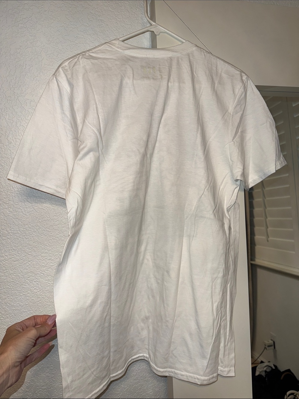 White Short Sleeve Tee with Black Leopard Graphic - Picture 4 of 5